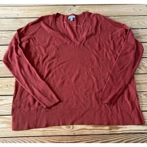 Abound Ribbed V Neck Sweater Size Large Women’s Red